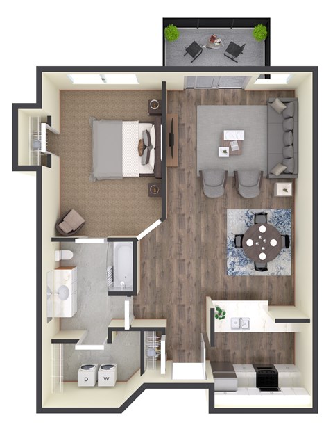 1 bed 1 bath C at Eighth Street Manor  Apartments, Fargo, ND